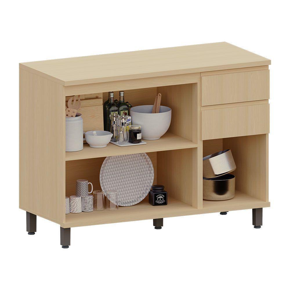 Balcão De Cozinha 3 Pts E 2 Gav Com Tampo 120cm Aura Luciane Carvalho - 3