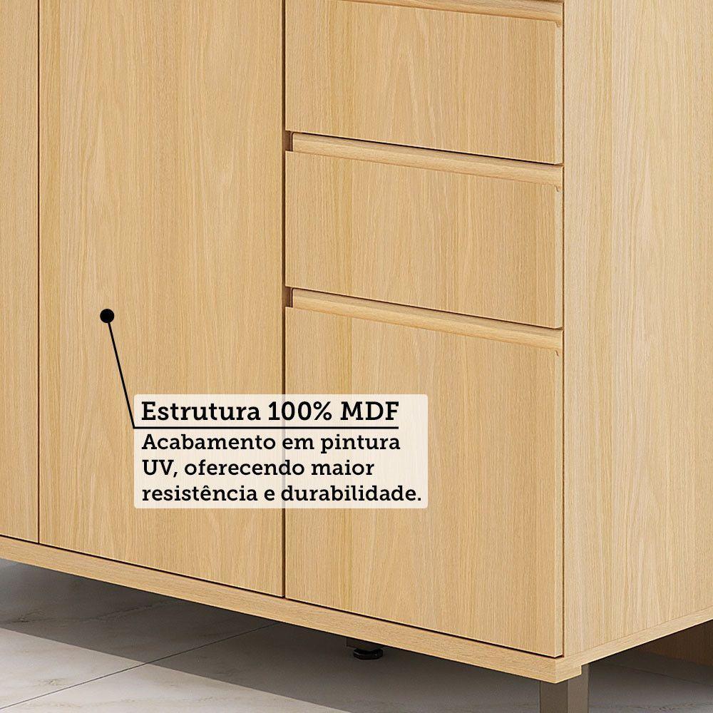 Balcão De Cozinha 3 Pts E 2 Gav Com Tampo 120cm Aura Luciane Carvalho - 5