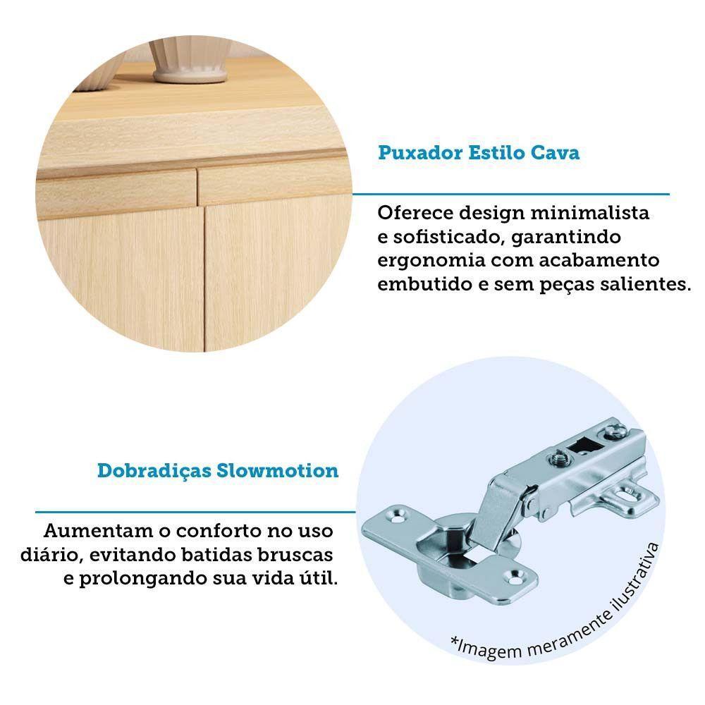 Balcão De Cozinha 3 Pts E 2 Gav Com Tampo 120cm Aura Luciane Carvalho - 9