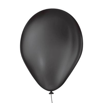 Balão São Roque Preto ébano Liso 7 Polegadas - 50 Unidades