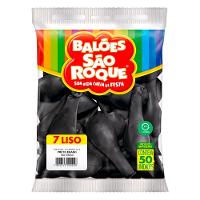 Balão São Roque Preto ébano Liso 7 Polegadas - 50 Unidades - 2