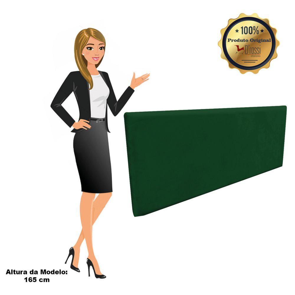 Cabeceira Painel Clean para Cama Box Casal 140cm Suede Verde - 2