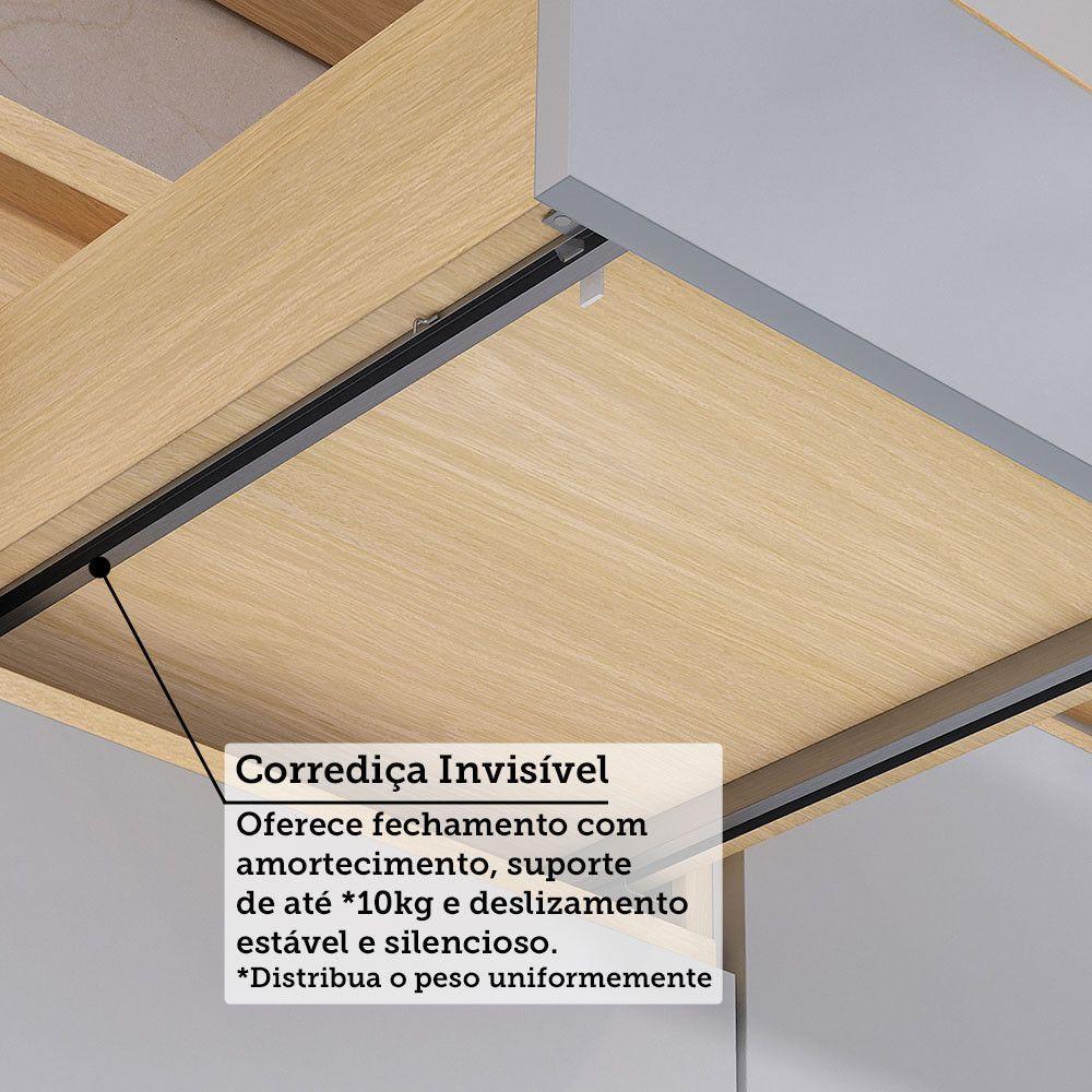 Bancada Cozinha 144cm Com Tampo Para Ilha E Balcão 120cm Aura Carvalho/cinza Cristal - 7