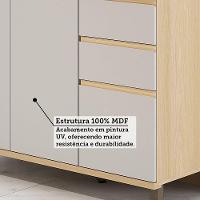 Bancada Cozinha 144cm Com Tampo Para Ilha E Balcão 120cm Aura Carvalho/cinza Cristal