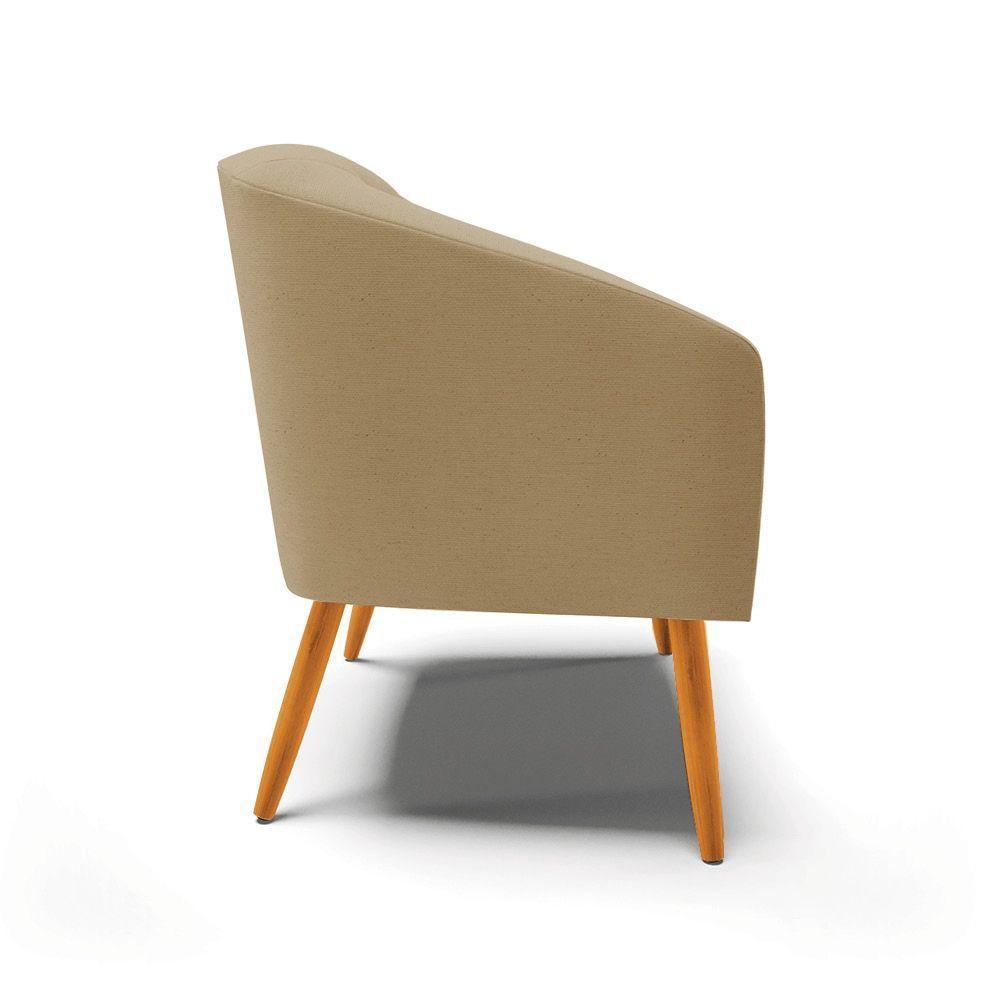 Kit 02 Poltronas Stella Linho Pés Palitos Castanho - D'rossi Cor A32 Bege - 10