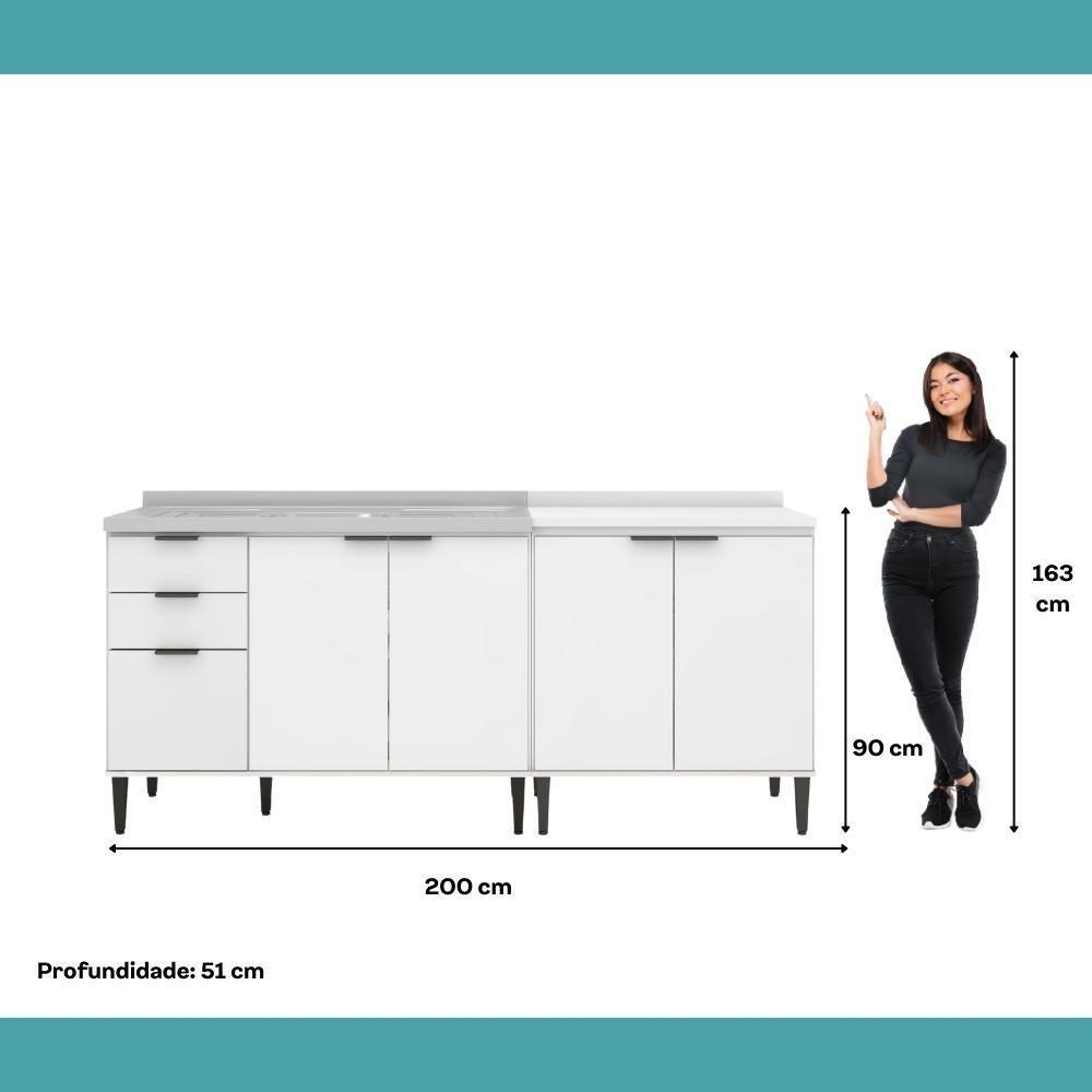 Conjunto Balcões Miami Mood Carraro Branco - 6