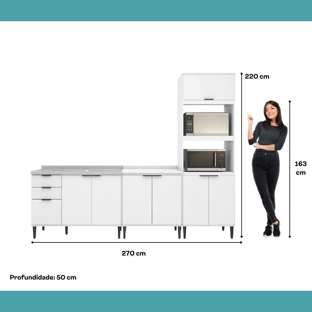 Conjunto Balcões Miami Sunset Carraro Branco - 6