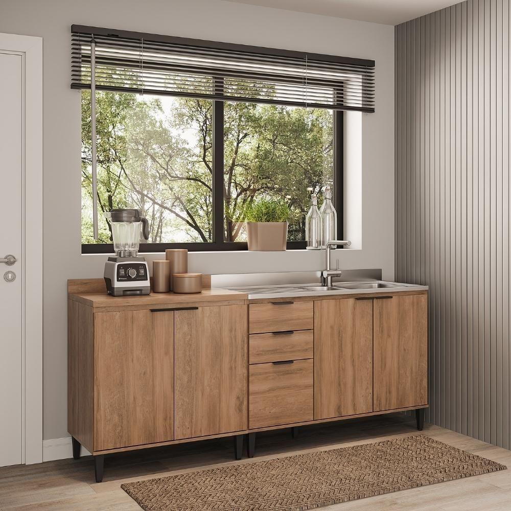 Conjunto Balcões Miami Point Carraro Freijó - 1