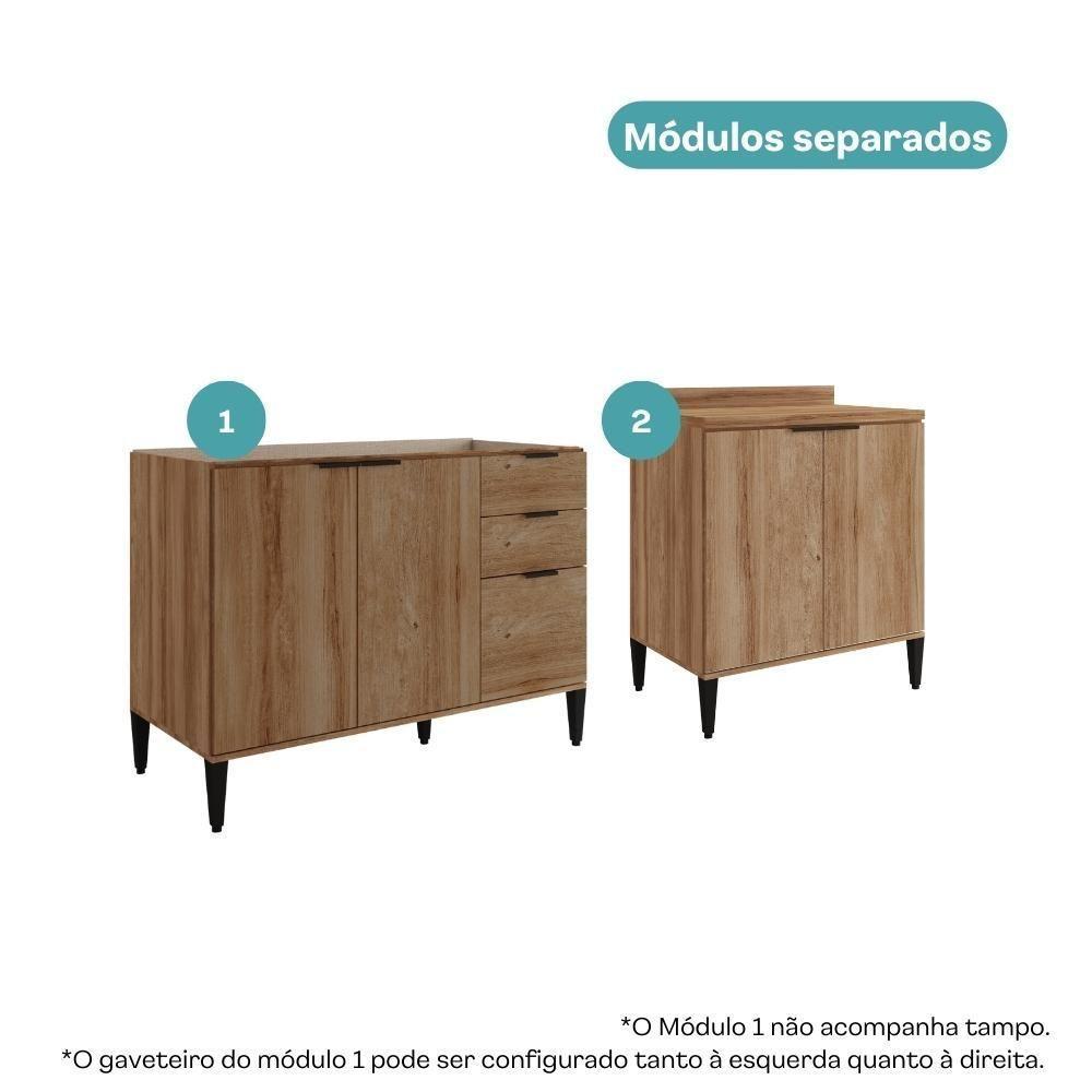 Conjunto Balcões Miami Point Carraro Freijó - 5