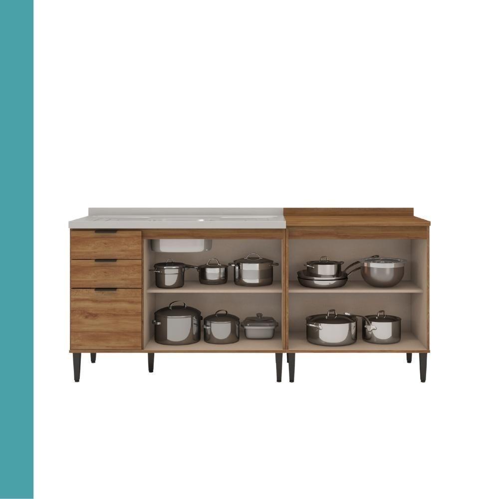 Conjunto Balcões Miami Point Carraro Freijó - 6