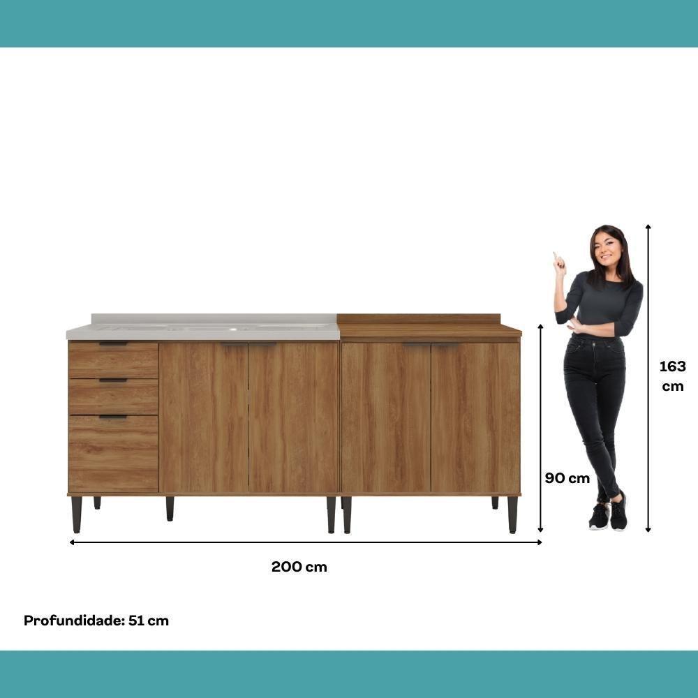 Conjunto Balcões Miami Point Carraro Freijó - 7