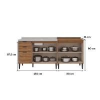 Conjunto Balcões Miami Point Carraro Freijó - 3