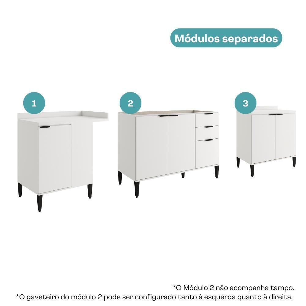 Conjunto Balcões Miami Light Carraro Branco - 4