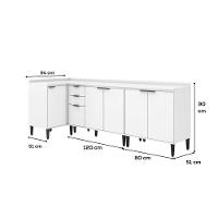 Conjunto Balcões Miami Light Carraro Branco - 5