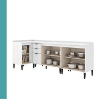 Conjunto Balcões Miami Light Carraro Branco - 6