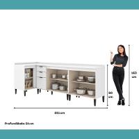 Conjunto Balcões Miami Light Carraro Branco - 7