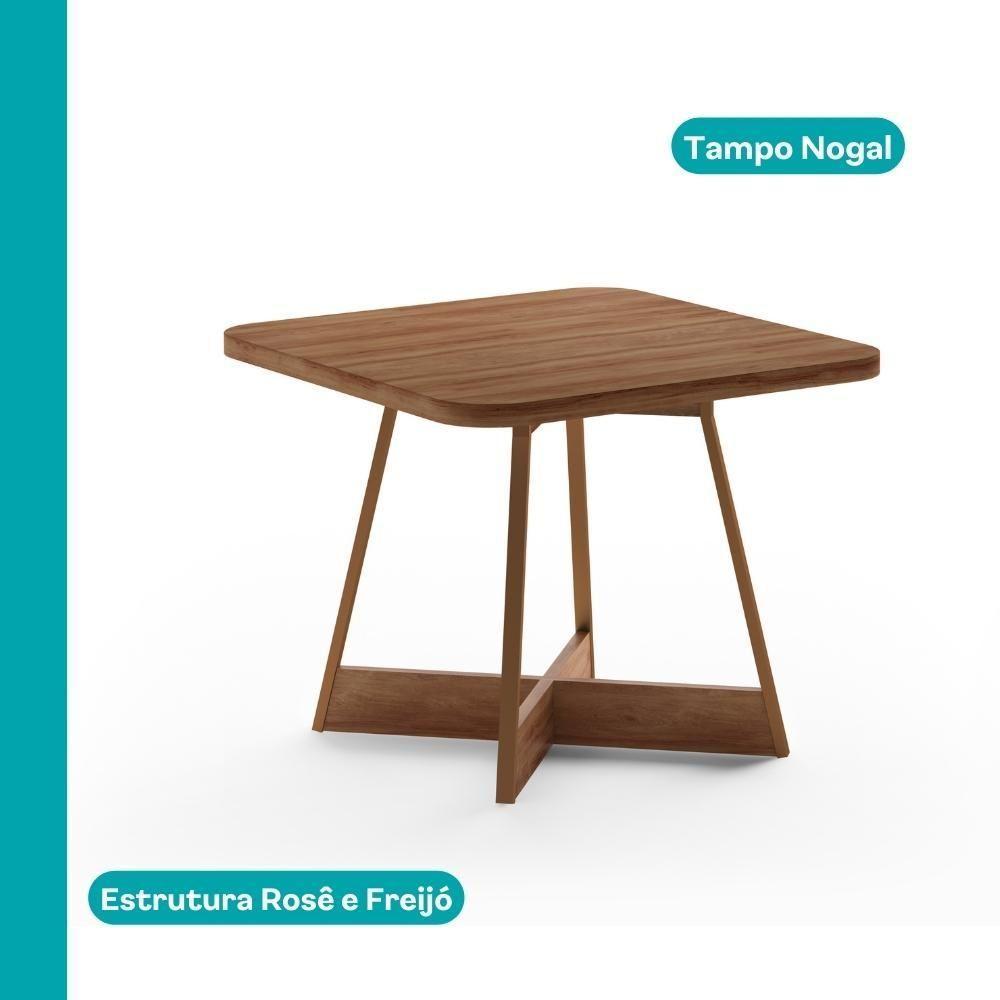 Conjunto Sala De Jantar 4 Cadeiras Seul Carraro Nogal - 3