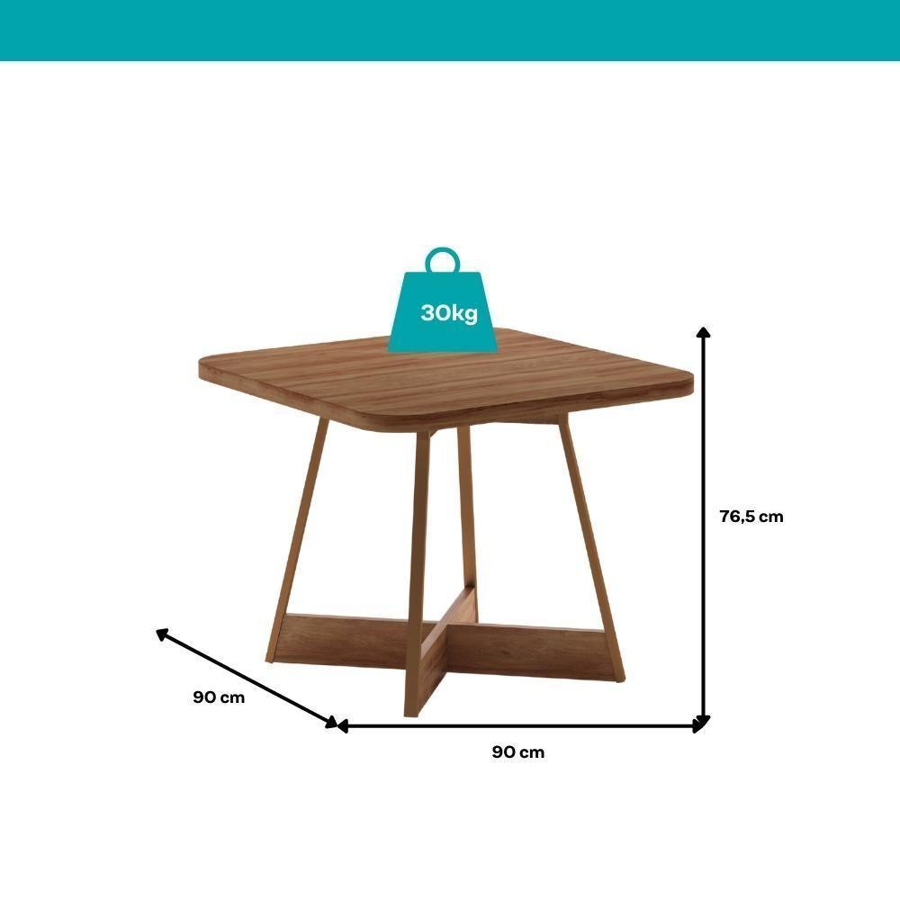 Conjunto Sala De Jantar 4 Cadeiras Seul Carraro Nogal - 4