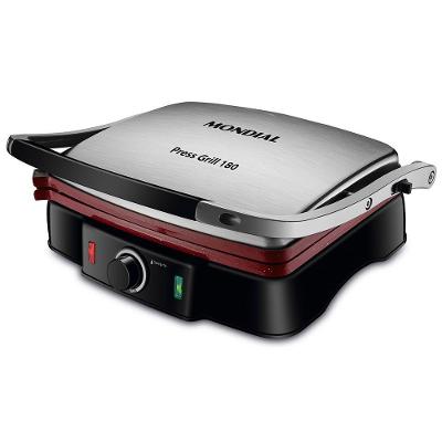 Press Grill Mondial Red Ceramic Pg-02 Press Grill-220v-preto-inox