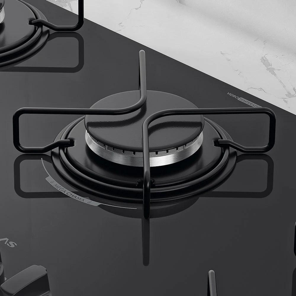 Cooktop A Gás Atlas 5 Bocas Agile Up Preto Bivolt - 3