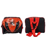 Kit Mochila Escolar Infantil De Rodinhas Com Lancheira E Estojo Yins Em Pvc 3d Kids Spider Preto - 3