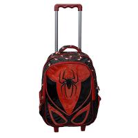 Kit Mochila Escolar Infantil De Rodinhas Com Lancheira E Estojo Yins Em Pvc 3d Kids Spider Preto - 6