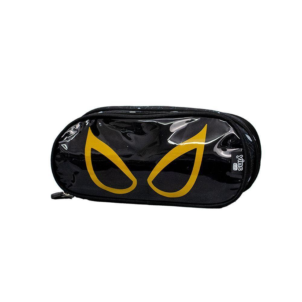 Kit Mochila Escolar Infantil De Rodinhas Com Lancheira E Estojo Yins Em Pvc 3d Kids Spider Amarelo - 2