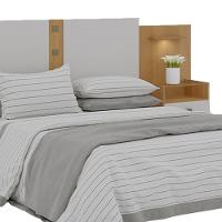 Cabeceira Casal/queen Rubi Extensível Com 2 Mesas De Cabeceira D'doro Cinamono Off White 1,40/1,60m - 3