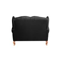 Poltrona Namoradeira Imperador Chesterfield Capitonê Couro Preto - 4