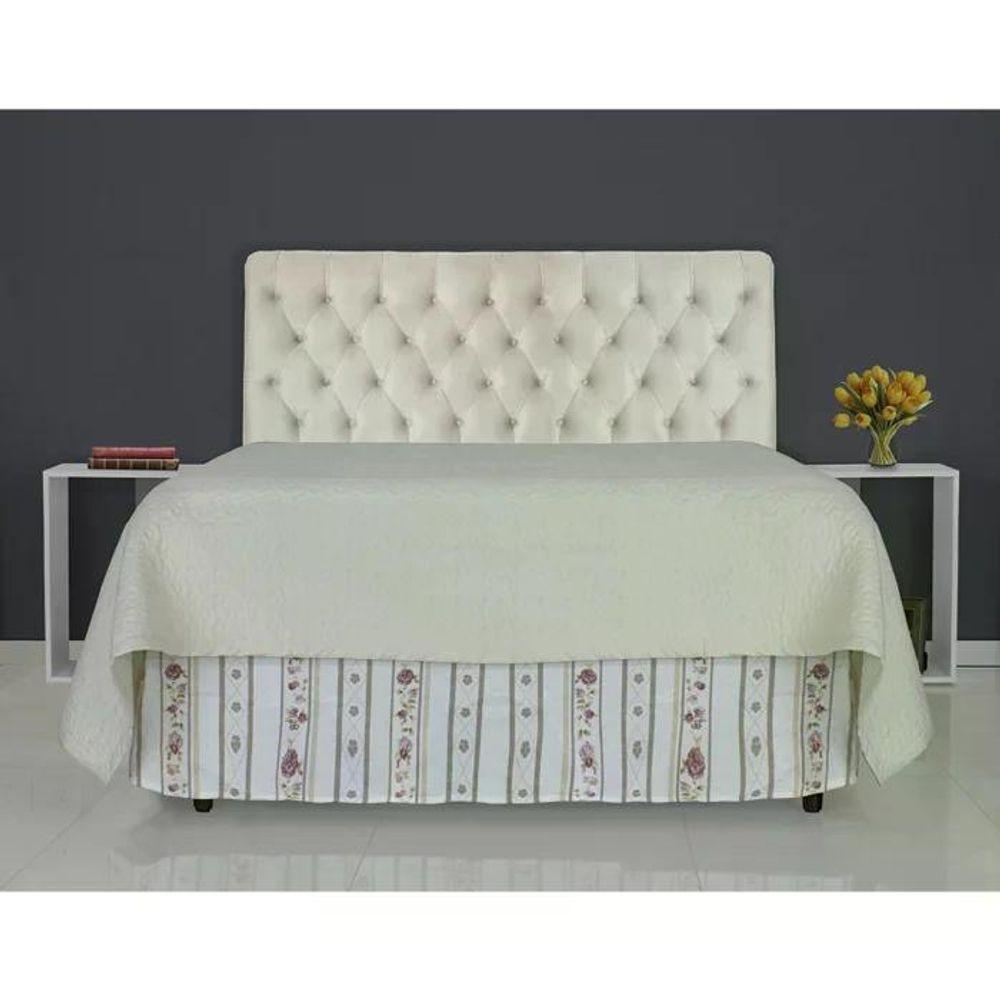 Cabeceira De Cama Box Casal Queen 158cm Pádua Veludo Marfim - 4