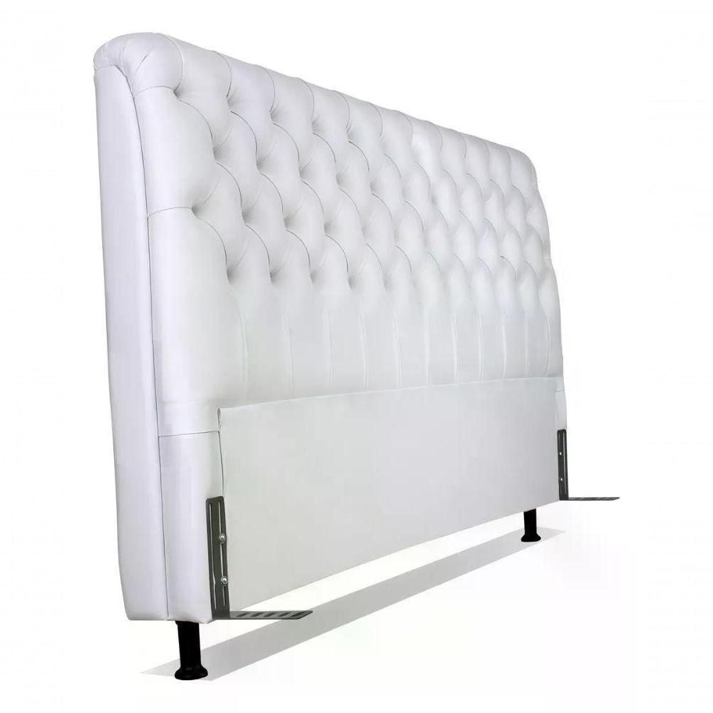 Cabeceira De Cama Box Casal Queen 158cm Pádua Couro Off White - 5