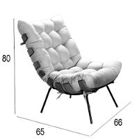 Poltrona Costela Tecido Linho Off White - 5