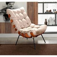 Poltrona Costela Tecido Linho Off White - 6