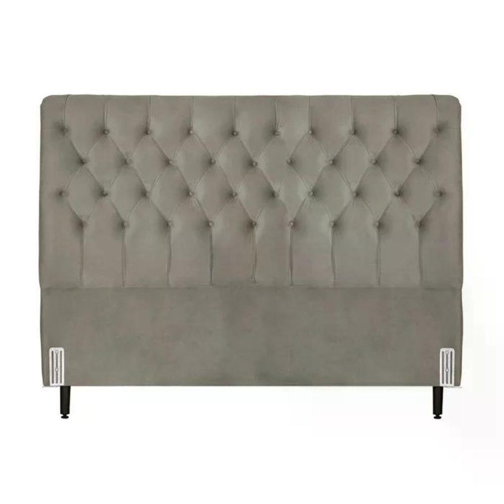 Cabeceira De Cama Box Casal Queen 158cm Pádua Veludo Marrom - 4