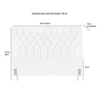 Cabeceira De Cama Box Casal Queen 158cm Pádua Couro Marrom - 2
