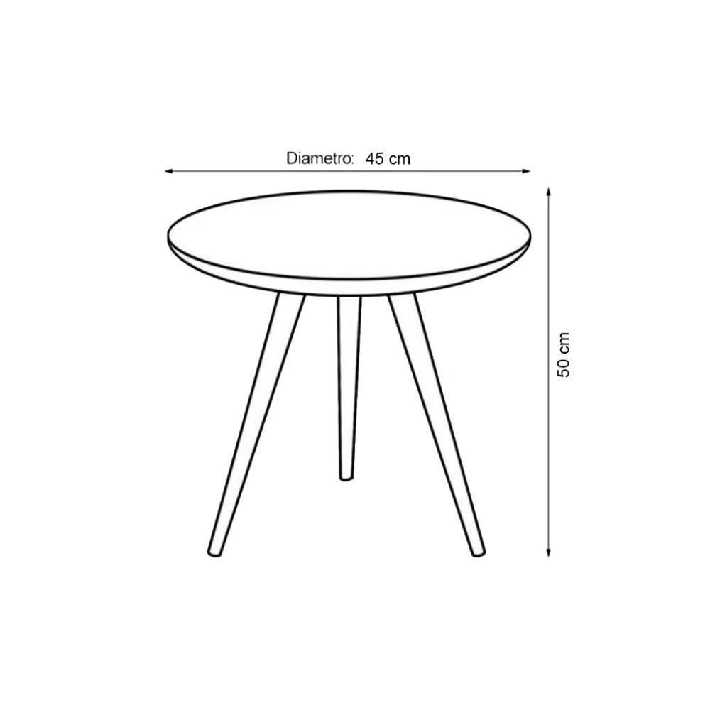 Conjunto De Mesa Lateral E Apoio Retrô Decore Branco - 4