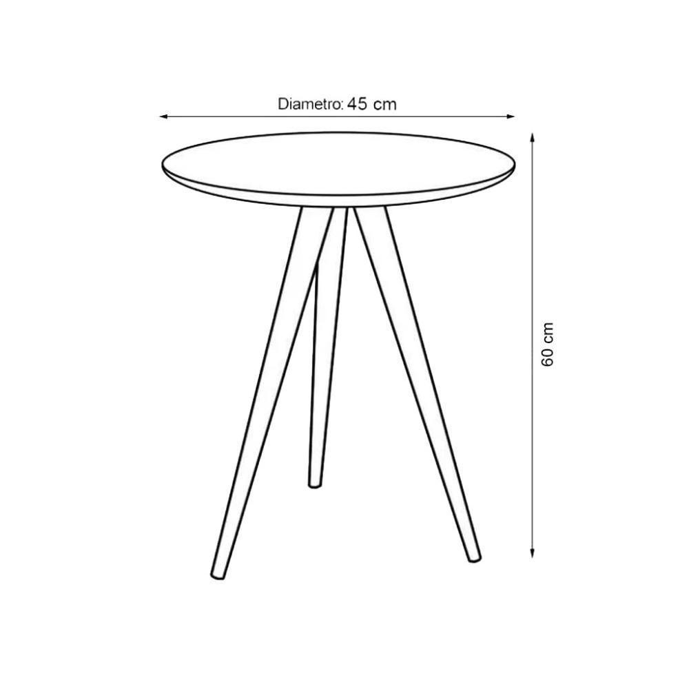 Conjunto De Mesa Lateral E Apoio Retrô Decore Branco - 5