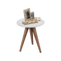 Conjunto De Mesa Lateral E Apoio Retrô Decore Branco - 3