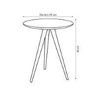 Conjunto De Mesa Lateral E Apoio Retrô Decore Branco - 5