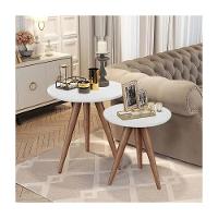 Conjunto De Mesa Lateral E Apoio Retrô Decore Branco - 6
