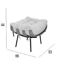 Poltrona Costela Com Puff Tecido Linho Off White - 7