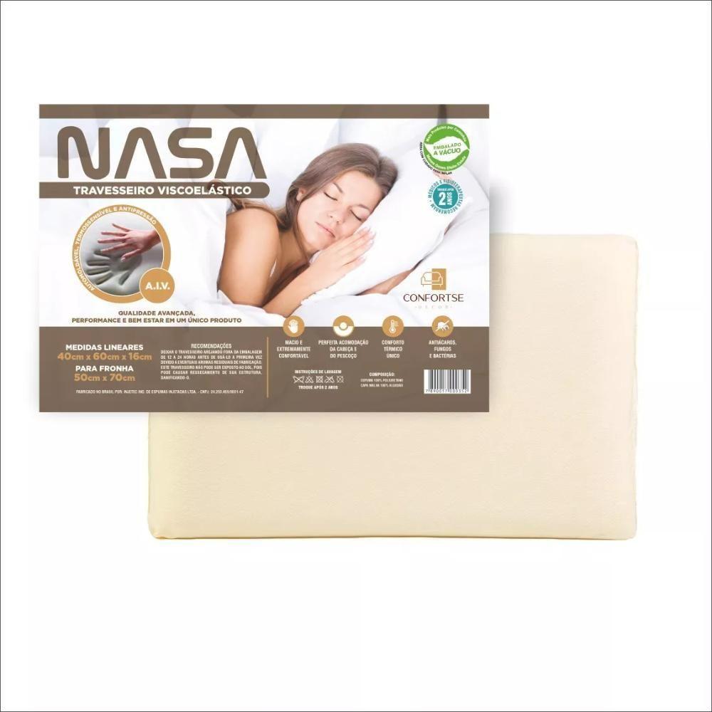 Kit 2 Travesseiros Nasa Viscoelástico Baixo 58x38 Cm - 6