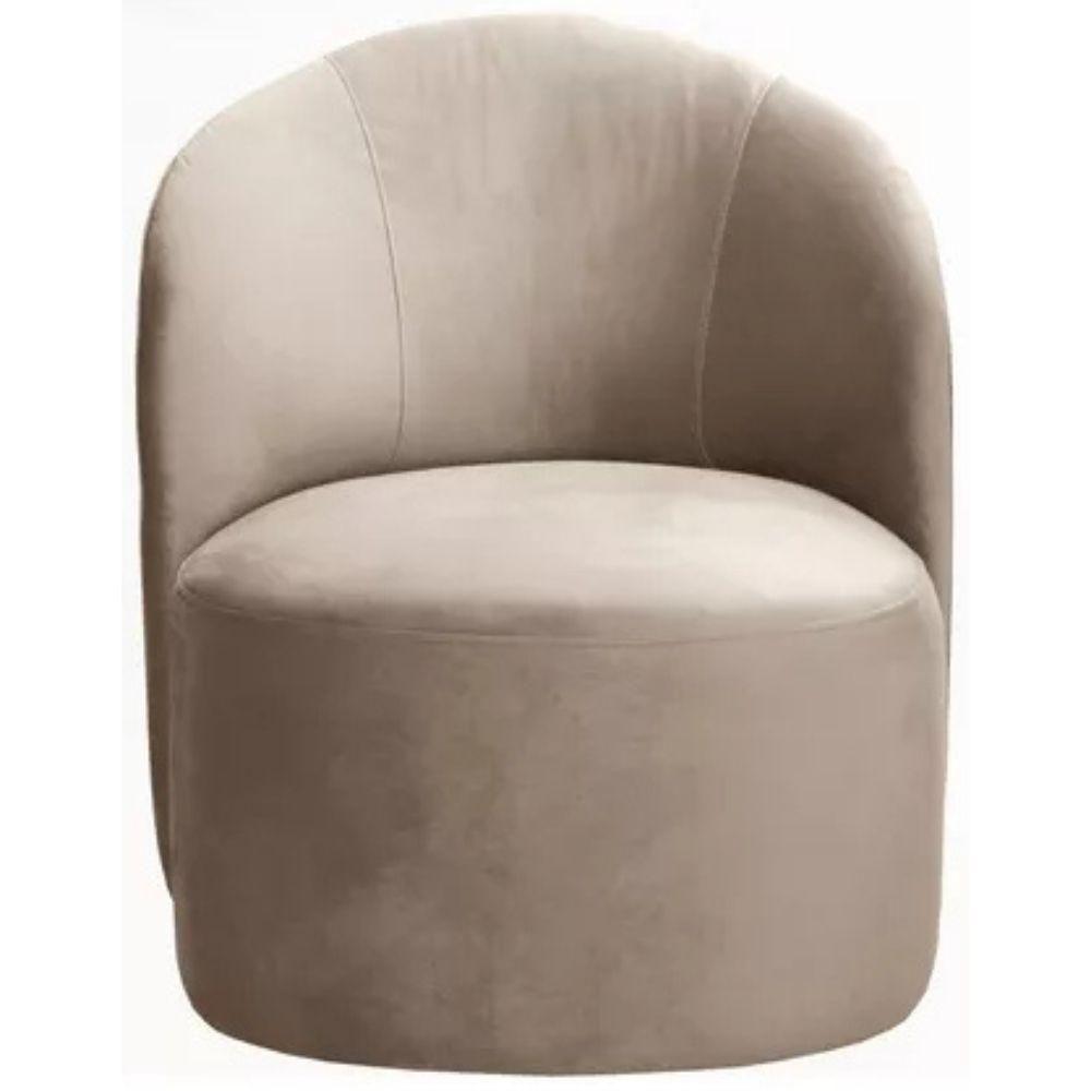 Poltrona Decorativa Stela Suede Bege Claro - 4
