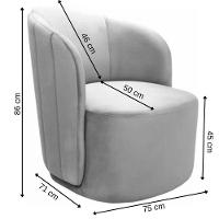 Poltrona Decorativa Stela Suede Bege Claro - 3