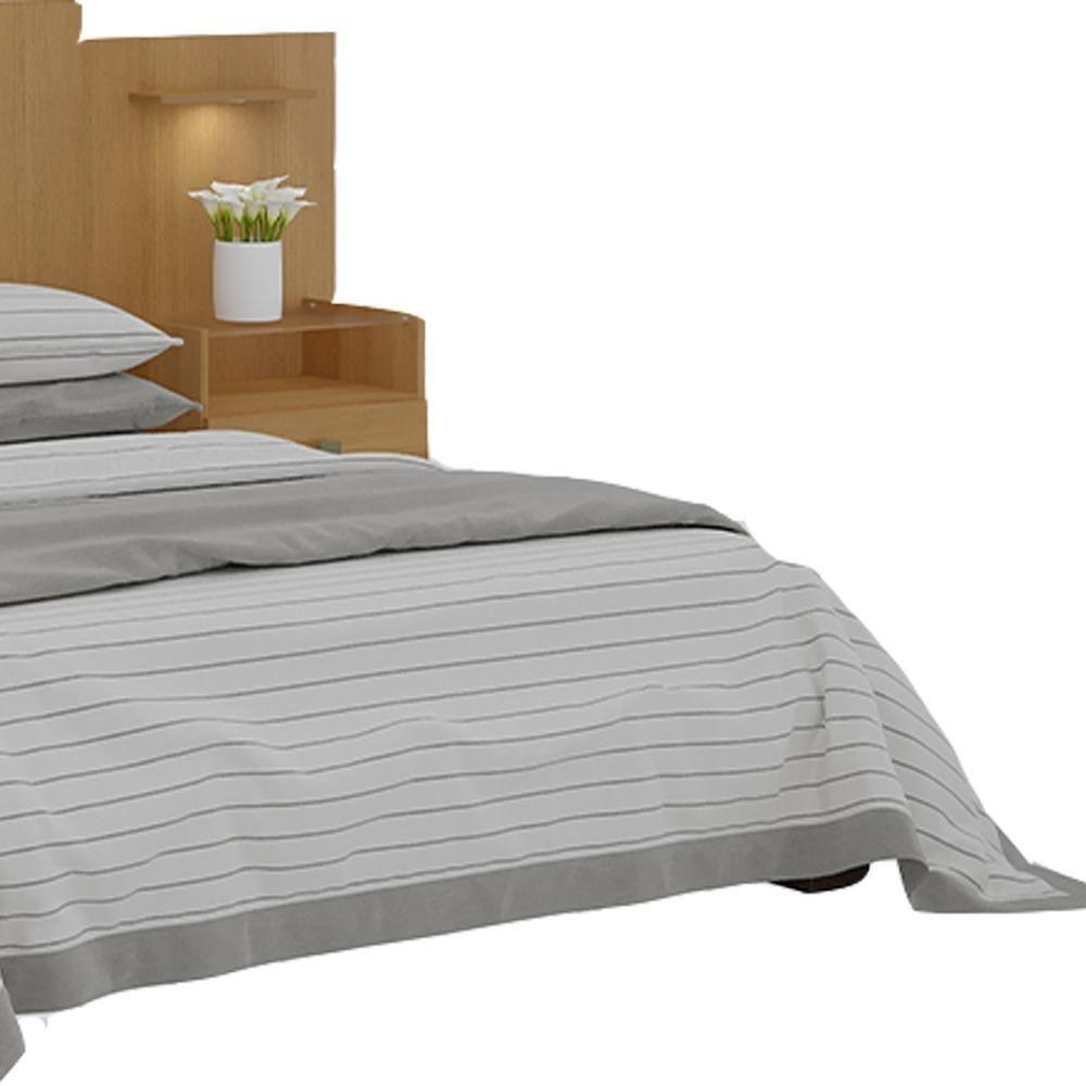 Cabeceira Casal/queen Rubi Extensível Com 2 Mesas De Cabeceira D'doro Cinamono 1,40/1,60m - 4