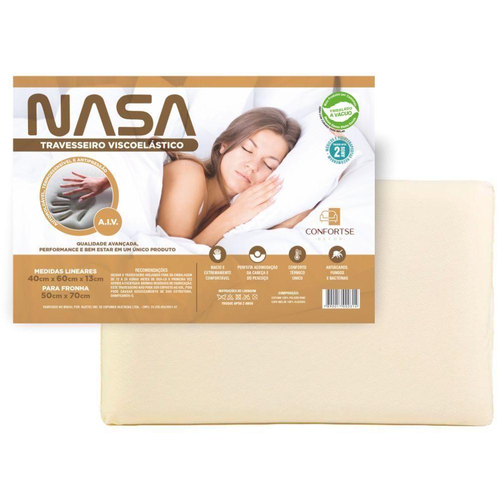 Travesseiros Nasa Viscoelástico Médio 60x40 Cm - 3