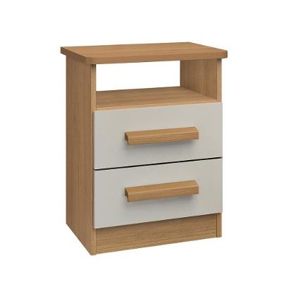 Mesa De Cabeceira 2 Gavetas Firenze D'doro Cinamomo Off White