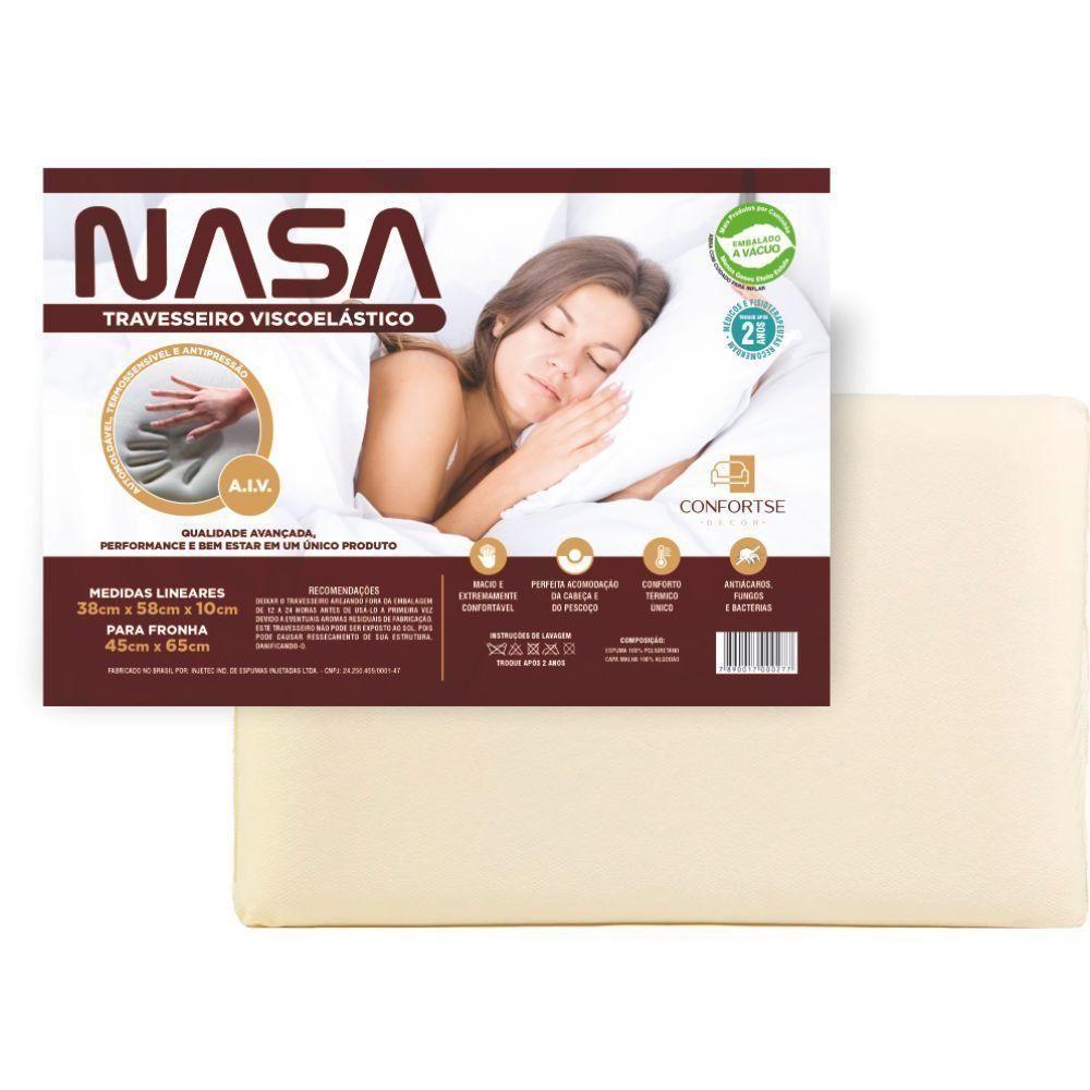 Travesseiros Nasa Viscoelástico Baixo 58x38 Cm - 4