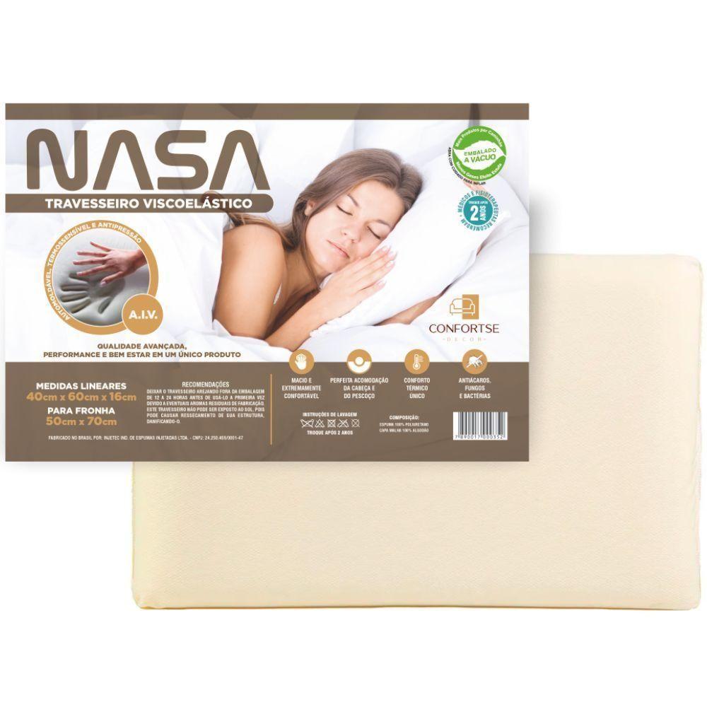 Travesseiros Nasa Viscoelástico Alto 60x40 Cm - 5