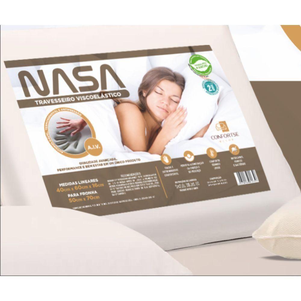 Travesseiros Nasa Viscoelástico Alto 60x40 Cm - 6